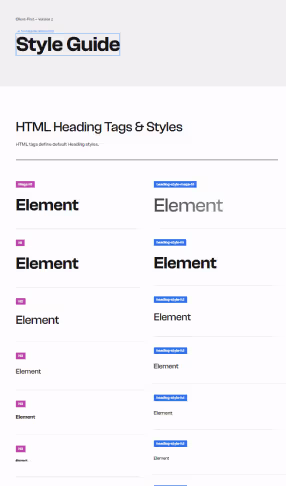 snapshot of a design system created in Figma