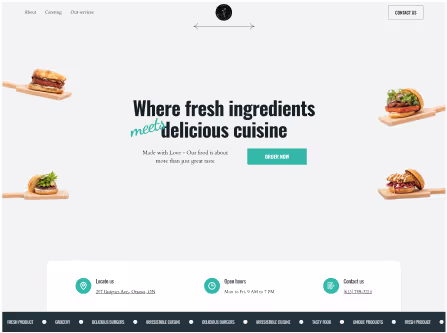 Snapshot of Kaz Kitchen's website created by Design Infinity